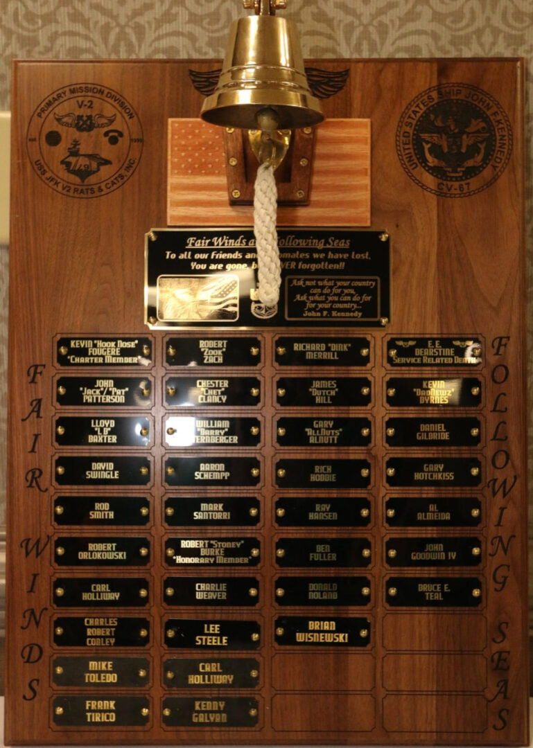 A plaque with many plaques on it